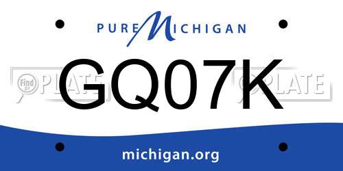 GQ07K Michigan License Plate