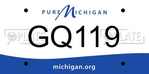 GQ119 Michigan License Plate