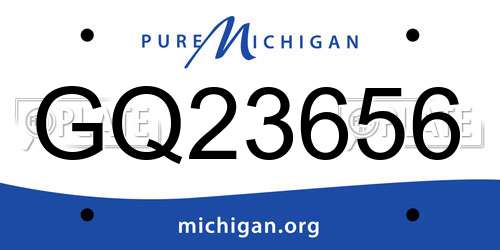 GQ23656 Michigan License Plate