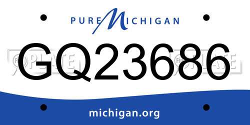 GQ23686 Michigan License Plate
