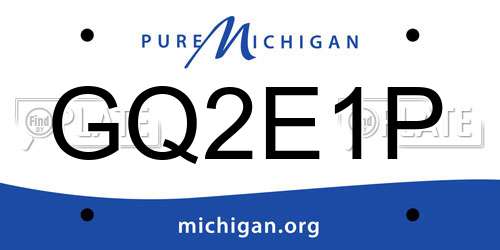 GQ2E1P Michigan License Plate