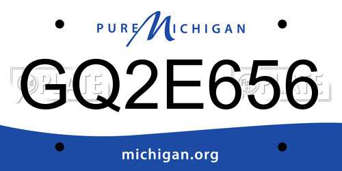 GQ2E656 Michigan License Plate