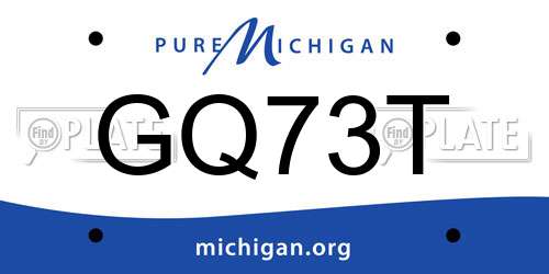 GQ73T Michigan License Plate