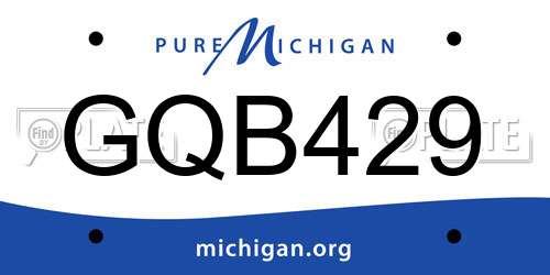 GQB429 Michigan License Plate