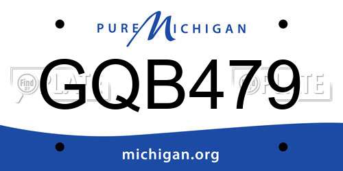 GQB479 Michigan License Plate