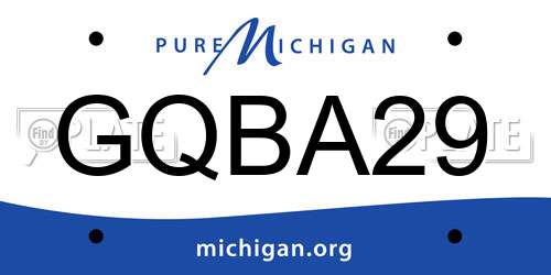 GQBA29 Michigan License Plate