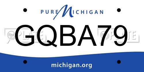 GQBA79 Michigan License Plate