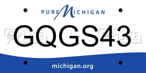 GQGS43 Michigan License Plate