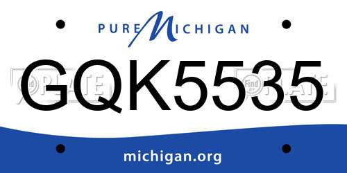 GQK5535 Michigan License Plate