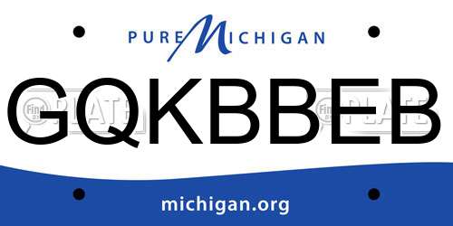 GQKBBEB Michigan License Plate