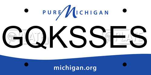 GQKSSES Michigan License Plate