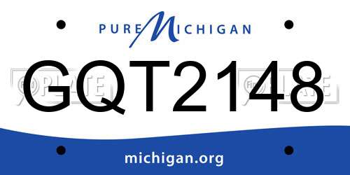 GQT2148 Michigan License Plate