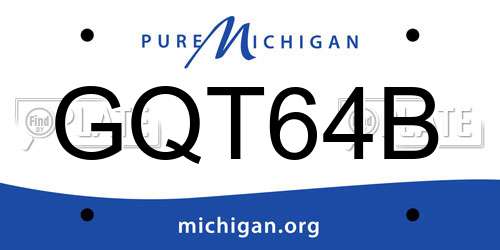 GQT64B Michigan License Plate
