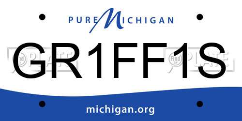 GR1FF1S Michigan License Plate