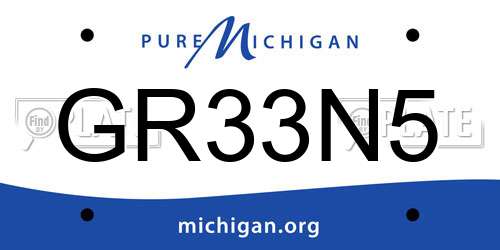 GR33N5 Michigan License Plate