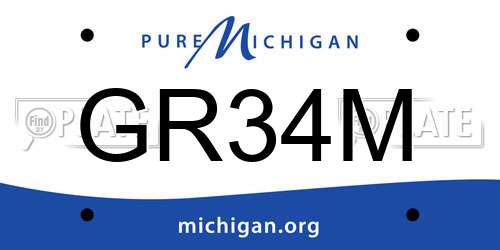 GR34M Michigan License Plate