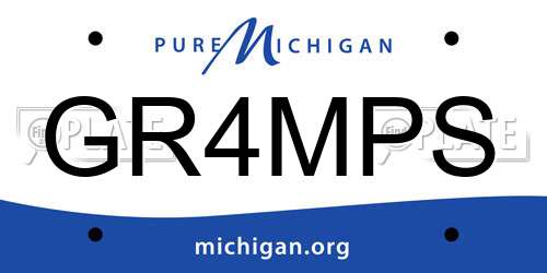 GR4MPS Michigan License Plate
