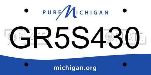 GR5S430 Michigan License Plate