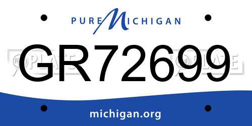 GR72699 Michigan License Plate