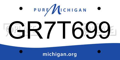 GR7T699 Michigan License Plate