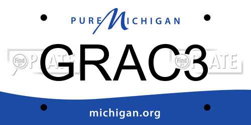 GRAC3 Michigan License Plate