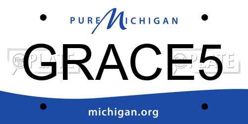 GRACE5 Michigan License Plate