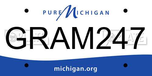 GRAM247 Michigan License Plate