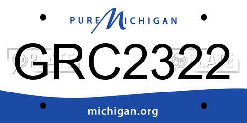GRC2322 Michigan License Plate