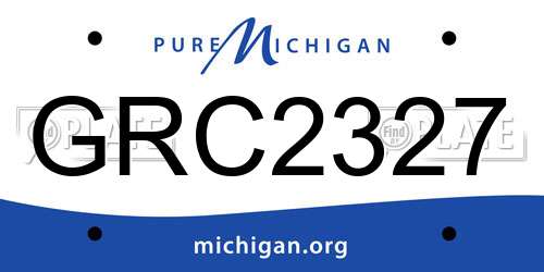 GRC2327 Michigan License Plate