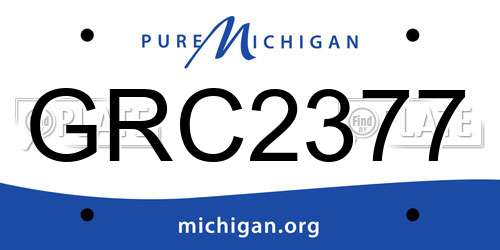 GRC2377 Michigan License Plate