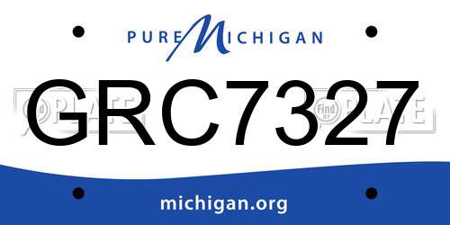 GRC7327 Michigan License Plate