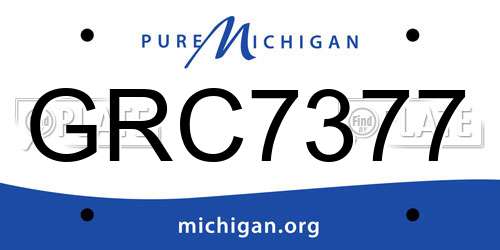 GRC7377 Michigan License Plate