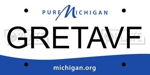 GRETAVF Michigan License Plate