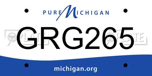 GRG265 Michigan License Plate
