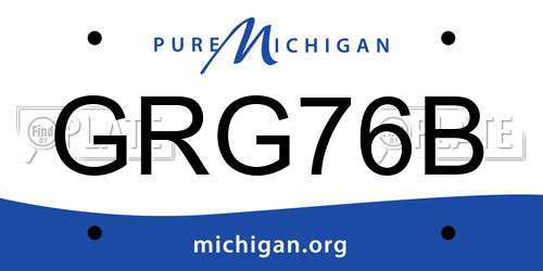 GRG76B Michigan License Plate