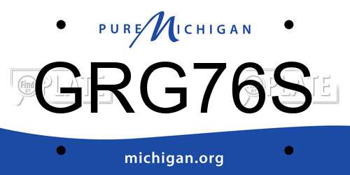 GRG76S Michigan License Plate
