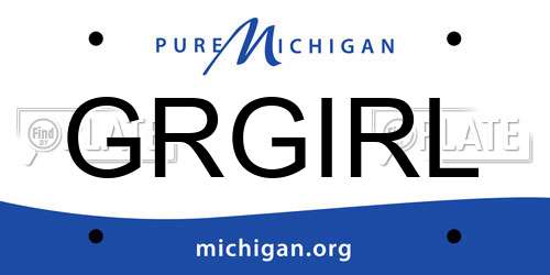 GRGIRL Michigan License Plate