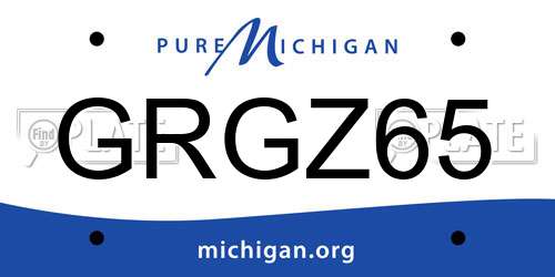 GRGZ65 Michigan License Plate