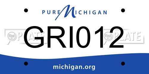GRI012 Michigan License Plate