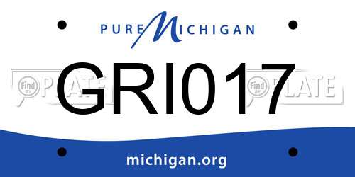 GRI017 Michigan License Plate
