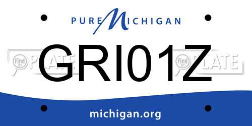 GRI01Z Michigan License Plate