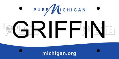 GRIFFIN Michigan License Plate