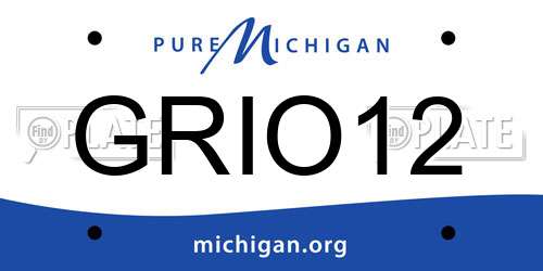 GRIO12 Michigan License Plate