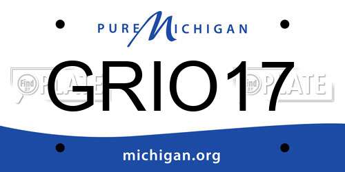 GRIO17 Michigan License Plate