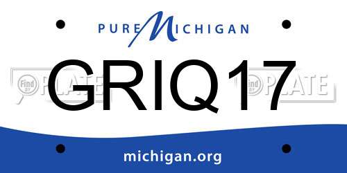 GRIQ17 Michigan License Plate
