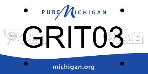 GRIT03 Michigan License Plate