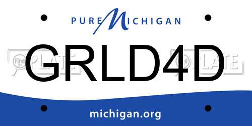 GRLD4D Michigan License Plate