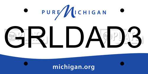 GRLDAD3 Michigan License Plate