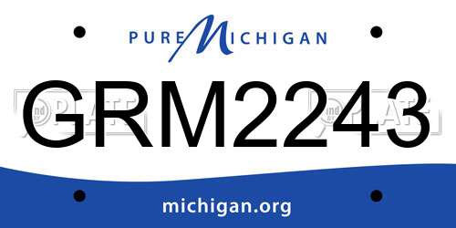 GRM2243 Michigan License Plate