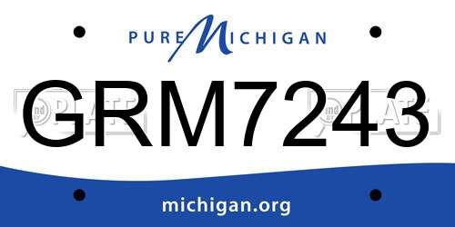GRM7243 Michigan License Plate